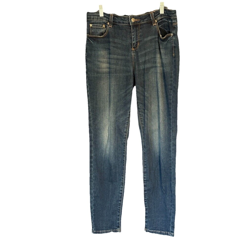 Blue Revival Jeans Women’s Size 27 Stretch Dark Wash Pockets Straight Leg $139